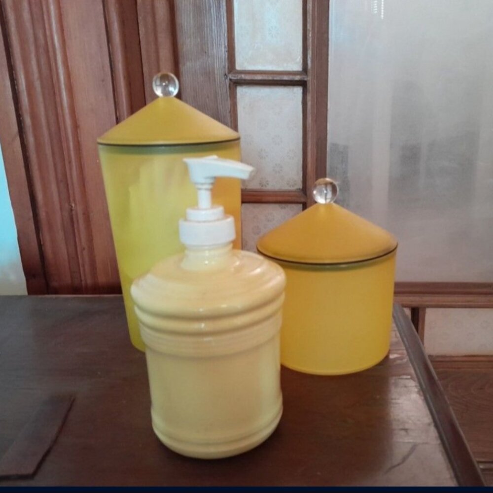 Cannisters, Soap Dispenser, Bottle: Yellow